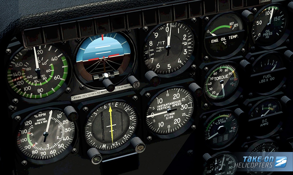 Exemple de cockpit dans Take On Helicopters