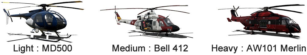 Les 3 classes d'hélicoptères dans Take On Helicopters
